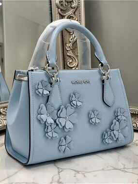 Michael Kors Marilyn Small Embellished Satchel Pale Ocean color